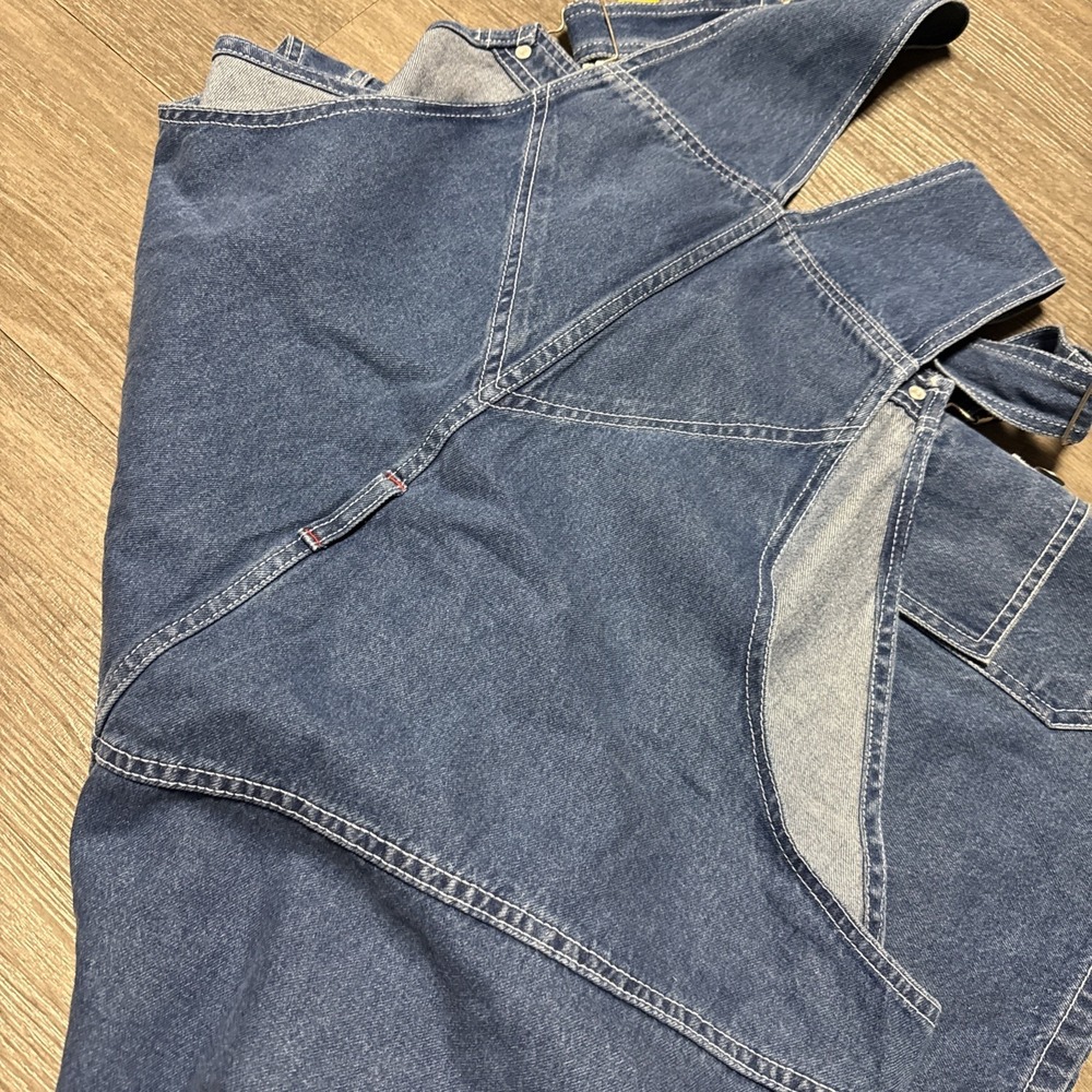 Vintage Dr Seuss Denim Shortalls Womens 26W One Fish Two Fish Adorable Teacher - Picture 7 of 7